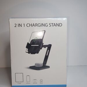 2 in 1 Charging Stand - Black